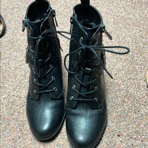 Kelly and Katie Black Women's Ankle Boots with side zippers. Almost new